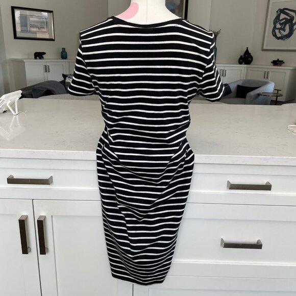 Noisy May NM Summer SS Striped Straight Hem T-Shirt Dress Black + White Sz M - Picture 5 of 12